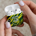 Australian Diamonds Netball AirPods Case Sharp Abstract Slash Pattern With Netball Graphic Art