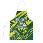 Australian Diamonds Netball Apron Sharp Abstract Slash Pattern With Netball Graphic Art