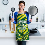 Australian Diamonds Netball Apron Sharp Abstract Slash Pattern With Netball Graphic Art