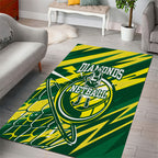 Australian Diamonds Netball Area Rug Sharp Abstract Slash Pattern With Netball Graphic Art