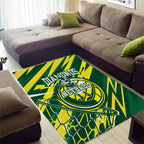Australian Diamonds Netball Area Rug Sharp Abstract Slash Pattern With Netball Graphic Art