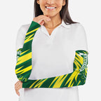 Australian Diamonds Netball Arm Sleeves Sharp Abstract Slash Pattern With Netball Graphic Art