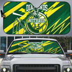 Australian Diamonds Netball Auto Sun Shade Sharp Abstract Slash Pattern With Netball Graphic Art