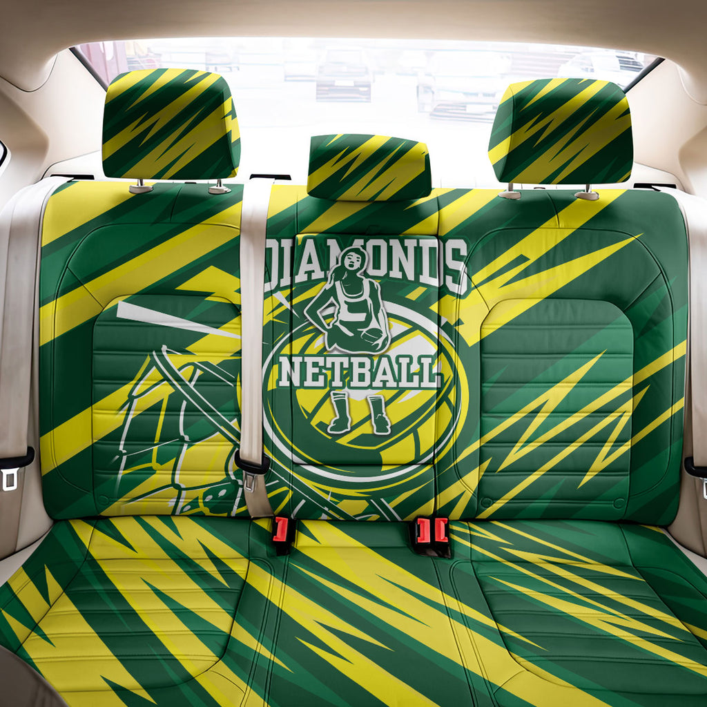 Australian Diamonds Netball Back Car Seat Cover Sharp Abstract Slash Pattern With Netball Graphic Art