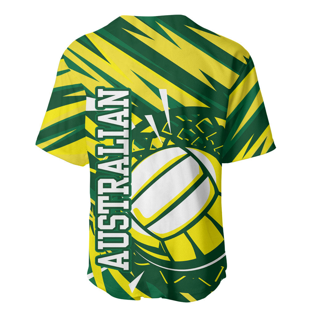 Australian Diamonds Netball Baseball Jersey Sharp Abstract Slash Pattern With Netball Graphic Art