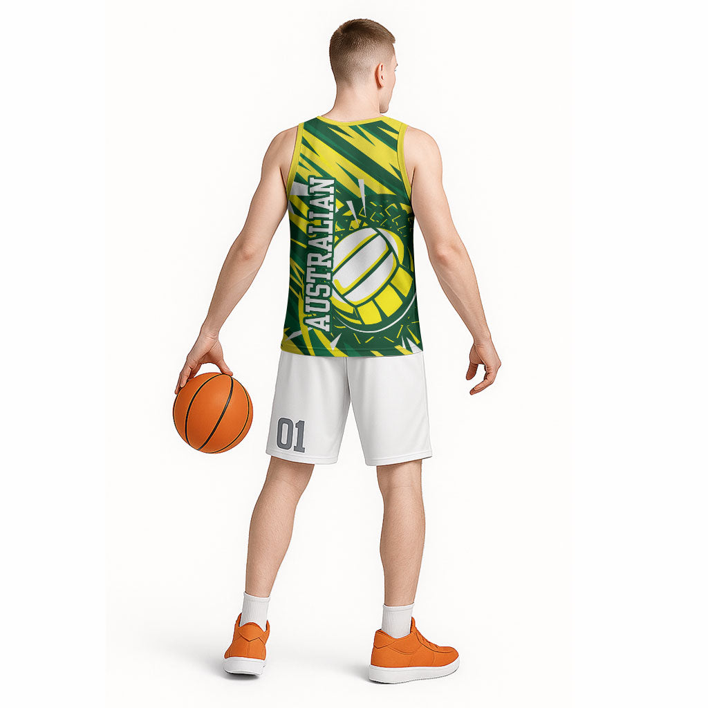 Australian Diamonds Netball Basketball Jersey Sharp Abstract Slash Pattern With Netball Graphic Art