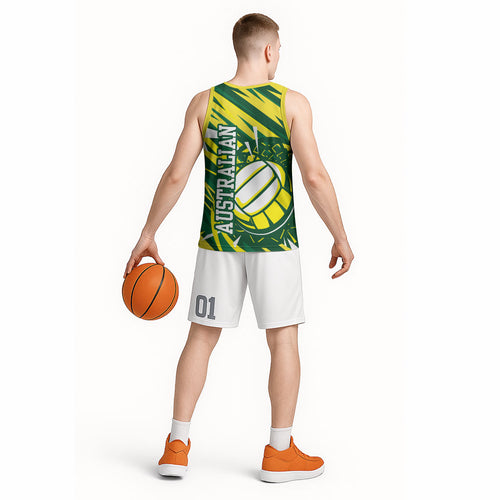 Australian Diamonds Netball Basketball Jersey Sharp Abstract Slash Pattern With Netball Graphic Art