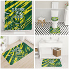 Australian Diamonds Netball Bathroom Set Sharp Abstract Slash Pattern With Netball Graphic Art