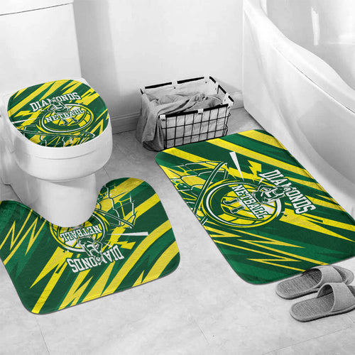 Australian Diamonds Netball Bathroom Set Sharp Abstract Slash Pattern With Netball Graphic Art