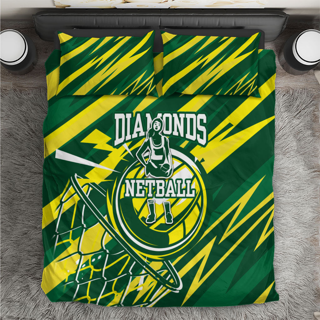 Australian Diamonds Netball Bedding Set Sharp Abstract Slash Pattern With Netball Graphic Art