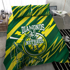 Australian Diamonds Netball Bedding Set Sharp Abstract Slash Pattern With Netball Graphic Art