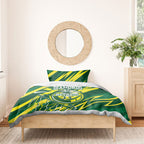 Australian Diamonds Netball Bedding Set Sharp Abstract Slash Pattern With Netball Graphic Art
