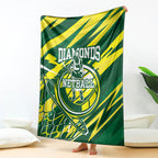 Australian Diamonds Netball Blanket Sharp Abstract Slash Pattern With Netball Graphic Art