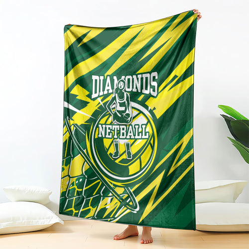 Australian Diamonds Netball Blanket Sharp Abstract Slash Pattern With Netball Graphic Art