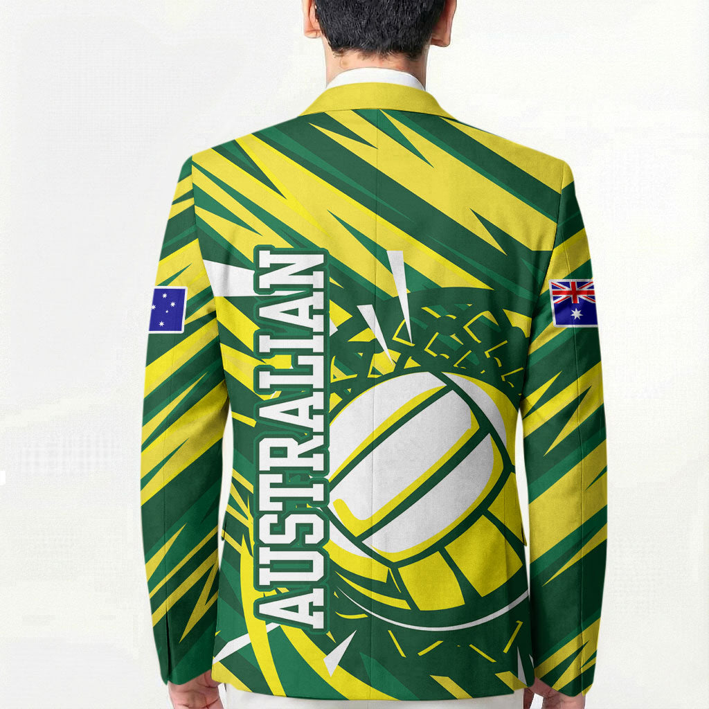 Australian Diamonds Netball Blazer Sharp Abstract Slash Pattern With Netball Graphic Art
