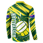 Australian Diamonds Netball Button Sweatshirt Sharp Abstract Slash Pattern With Netball Graphic Art