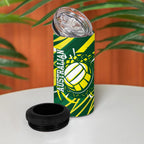 Australian Diamonds Netball 4 in 1 Can Cooler Tumbler Sharp Abstract Slash Pattern With Netball Graphic Art
