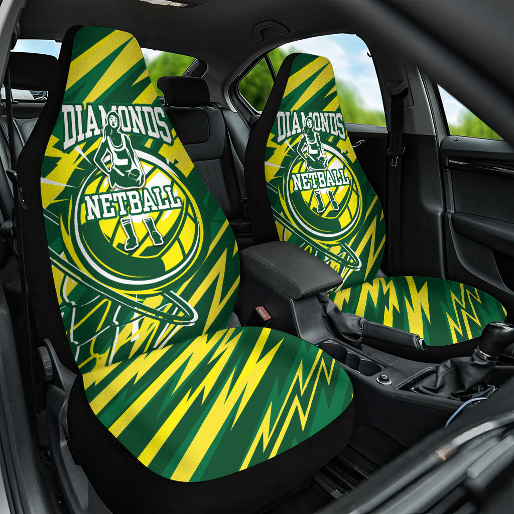 Australian Diamonds Netball Car Seat Cover Sharp Abstract Slash Pattern With Netball Graphic Art