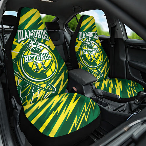 Australian Diamonds Netball Car Seat Cover Sharp Abstract Slash Pattern With Netball Graphic Art