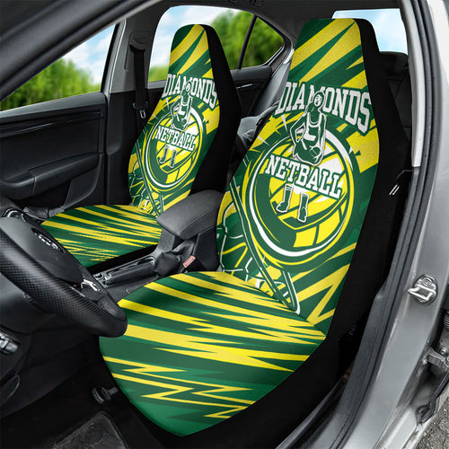 Australian Diamonds Netball Car Seat Cover Sharp Abstract Slash Pattern With Netball Graphic Art