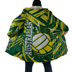 Australian Diamonds Netball Cloak Sharp Abstract Slash Pattern With Netball Graphic Art