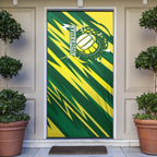 Australian Diamonds Netball Door Cover Sharp Abstract Slash Pattern With Netball Graphic Art