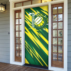 Australian Diamonds Netball Door Cover Sharp Abstract Slash Pattern With Netball Graphic Art