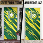 Australian Diamonds Netball Door Cover Sharp Abstract Slash Pattern With Netball Graphic Art