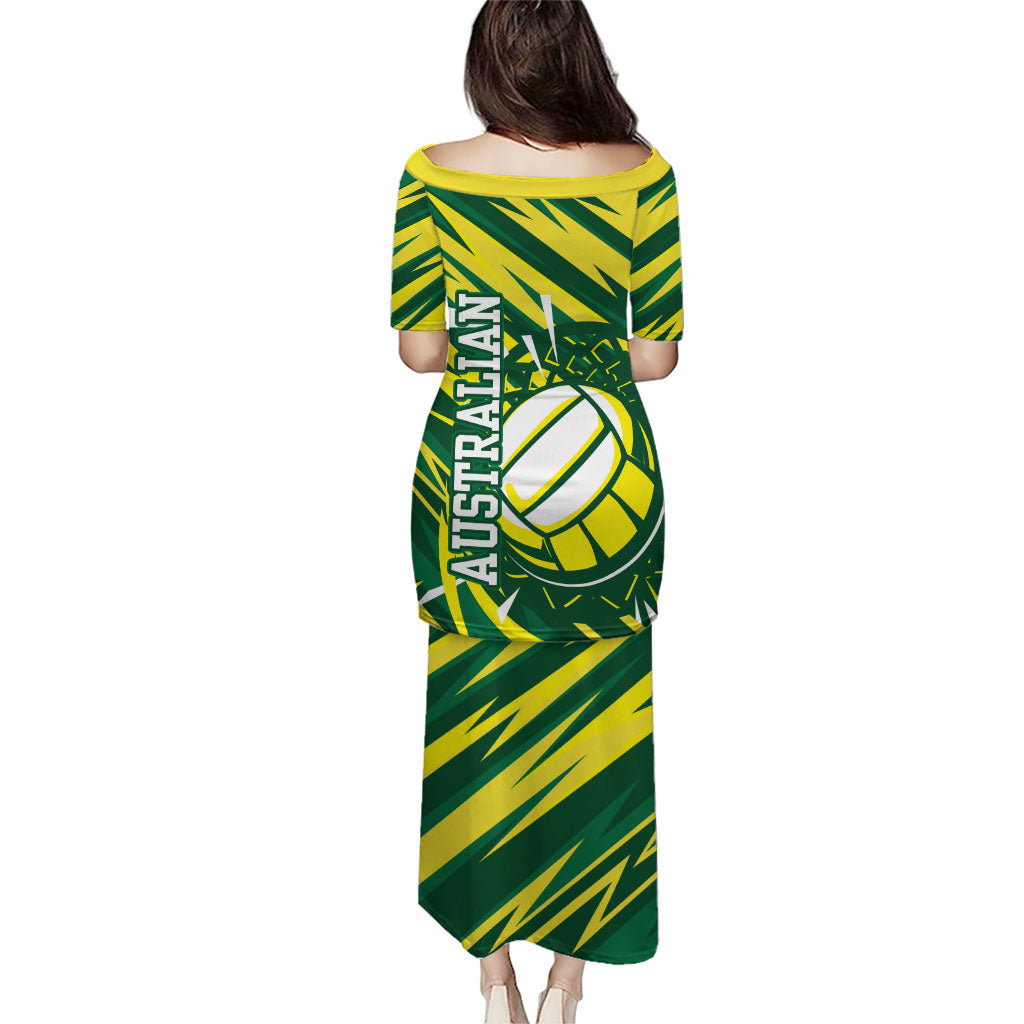 Australian Diamonds Netball Family Matching Puletasi and Hawaiian Shirt Sharp Abstract Slash Pattern With Netball Graphic Art