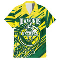 Australian Diamonds Netball Hawaiian Shirt Sharp Abstract Slash Pattern With Netball Graphic Art