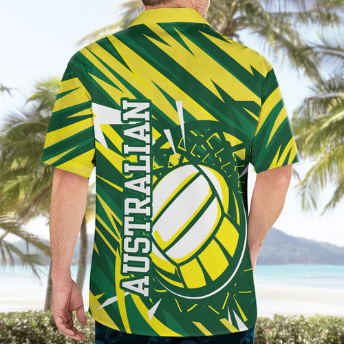 Australian Diamonds Netball Hawaiian Shirt Sharp Abstract Slash Pattern With Netball Graphic Art