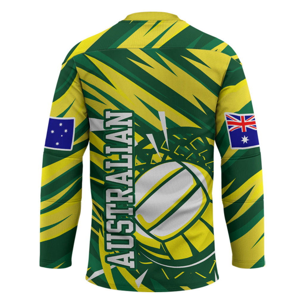 Australian Diamonds Netball Hockey Jersey Sharp Abstract Slash Pattern With Netball Graphic Art