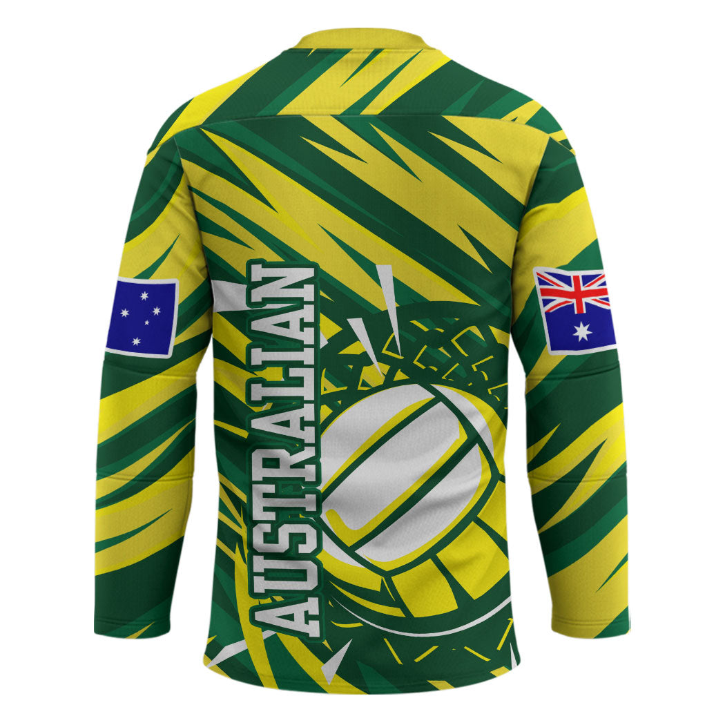 Australian Diamonds Netball Hockey Jersey Sharp Abstract Slash Pattern With Netball Graphic Art