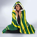 Australian Diamonds Netball Hooded Blanket Sharp Abstract Slash Pattern With Netball Graphic Art