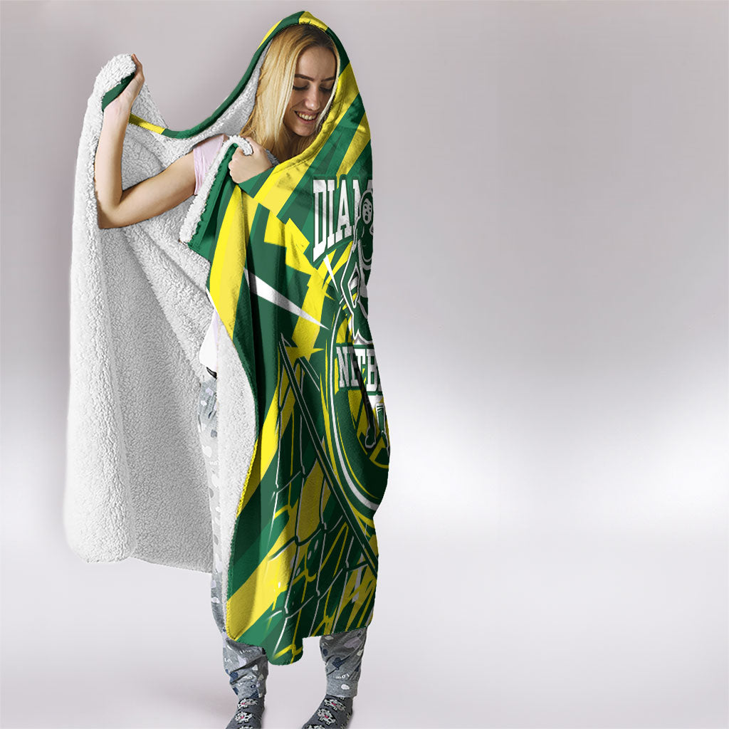 Australian Diamonds Netball Hooded Blanket Sharp Abstract Slash Pattern With Netball Graphic Art