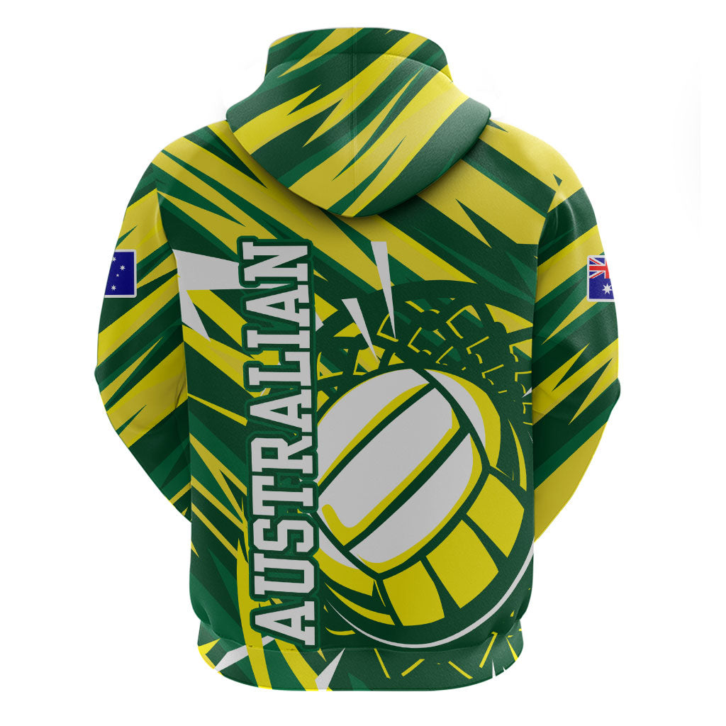 Australian Diamonds Netball Hoodie Sharp Abstract Slash Pattern With Netball Graphic Art