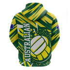 Australian Diamonds Netball Hoodie Sharp Abstract Slash Pattern With Netball Graphic Art