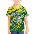 Australian Diamonds Netball Kid Hawaiian Shirt Sharp Abstract Slash Pattern With Netball Graphic Art