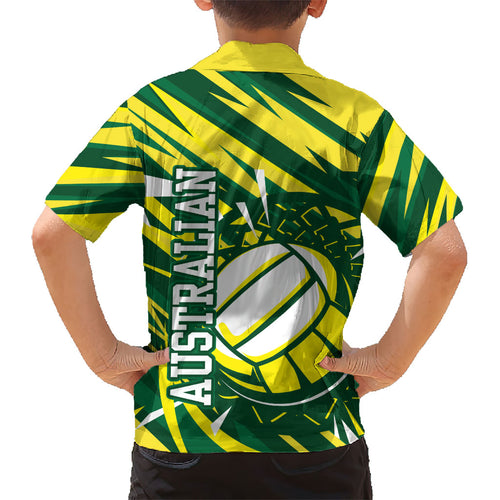 Australian Diamonds Netball Kid Hawaiian Shirt Sharp Abstract Slash Pattern With Netball Graphic Art