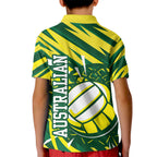 Australian Diamonds Netball Kid Polo Shirt Sharp Abstract Slash Pattern With Netball Graphic Art