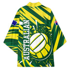 Australian Diamonds Netball Kimono Sharp Abstract Slash Pattern With Netball Graphic Art