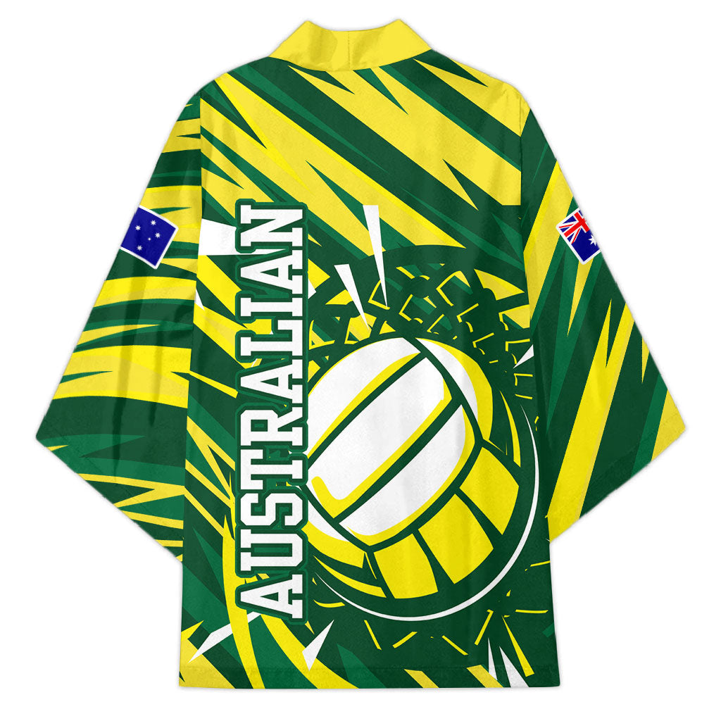 Australian Diamonds Netball Kimono Sharp Abstract Slash Pattern With Netball Graphic Art