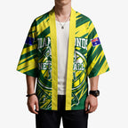 Australian Diamonds Netball Kimono Sharp Abstract Slash Pattern With Netball Graphic Art