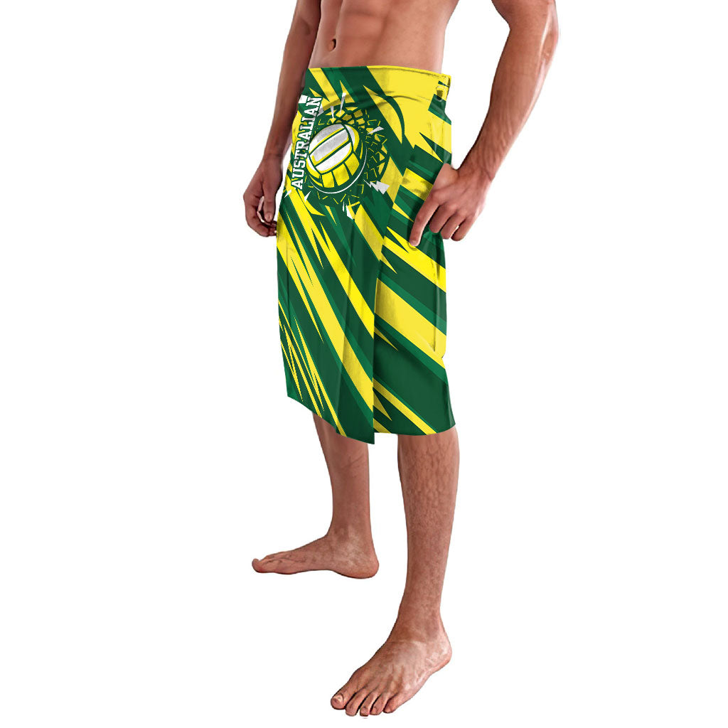 Australian Diamonds Netball Lavalava Sharp Abstract Slash Pattern With Netball Graphic Art