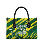 Australian Diamonds Netball Leather Bag Sharp Abstract Slash Pattern With Netball Graphic Art