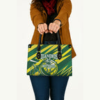 Australian Diamonds Netball Leather Bag Sharp Abstract Slash Pattern With Netball Graphic Art