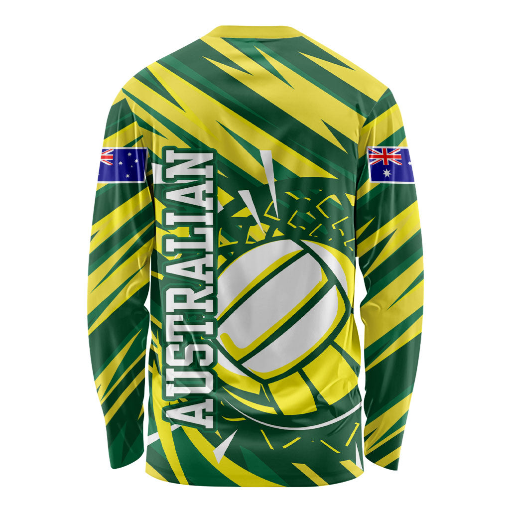 Australian Diamonds Netball Long Sleeve Shirt Sharp Abstract Slash Pattern With Netball Graphic Art