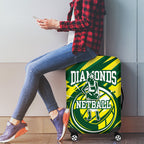 Australian Diamonds Netball Luggage Cover Sharp Abstract Slash Pattern With Netball Graphic Art