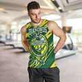 Australian Diamonds Netball Men Tank Top Sharp Abstract Slash Pattern With Netball Graphic Art
