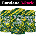 Australian Diamonds Netball Neck Gaiter Sharp Abstract Slash Pattern With Netball Graphic Art